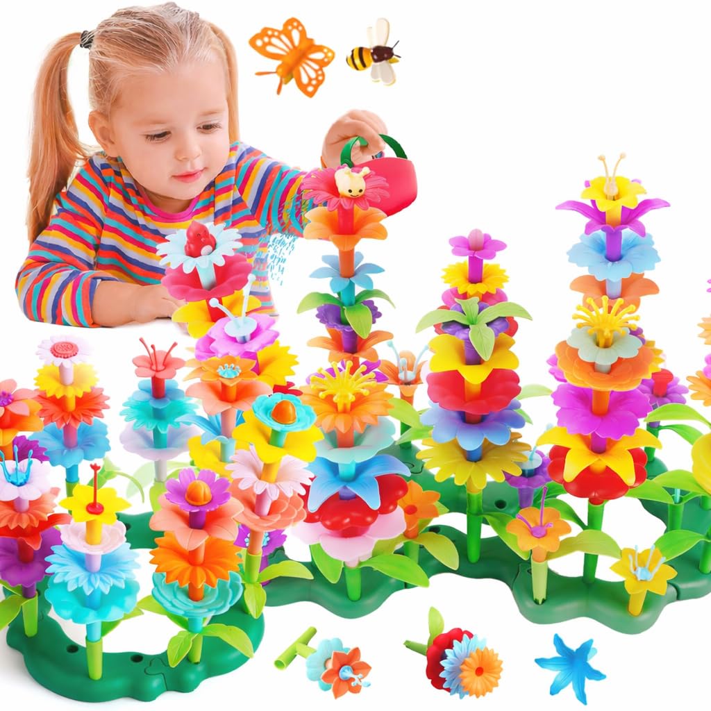 Amazon.com: FUNZBO 138pcs Flower Garden Building Set - Spring Toys
